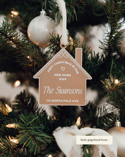 Personalized Gingerbread Homestead Ornament – Our First Christmas in Our New Home