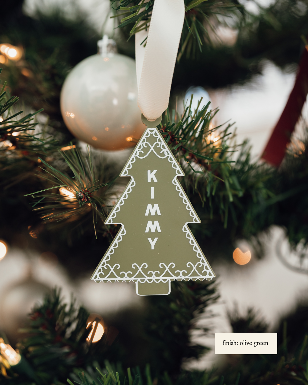 Personalized Gingerbread Christmas Tree Stocking Tag