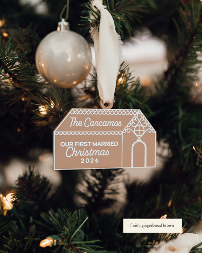 First Christmas as Mr & Mrs Personalized Gingerbread House Ornament