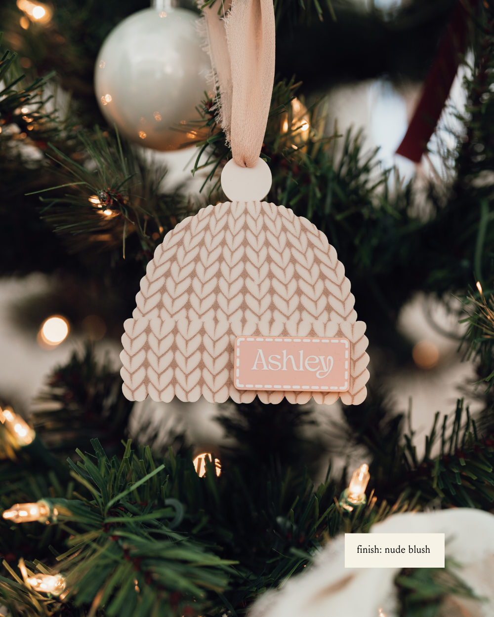 Personalized Knit Beanie Ornament