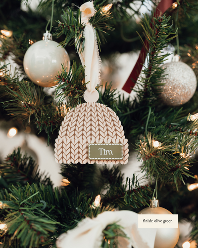 Personalized Knit Beanie Ornament