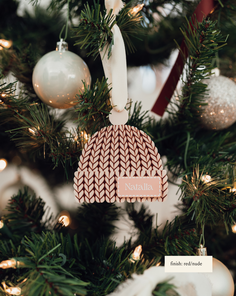 Personalized Knit Beanie Ornament